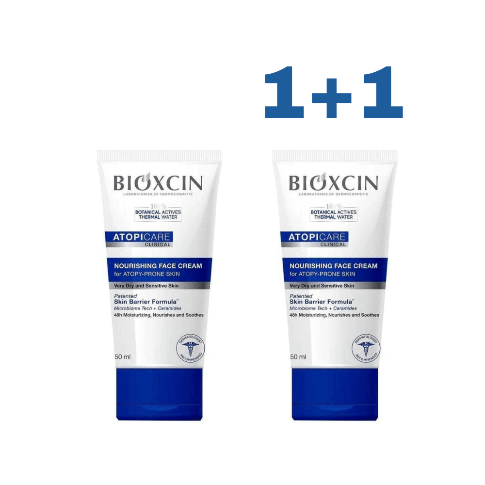 1+1 BIOXCIN ATOPICARE intensyviai maitinantis veido kremas labai sausai ir atopiškai odai, 50 ml - Plaukui.lt