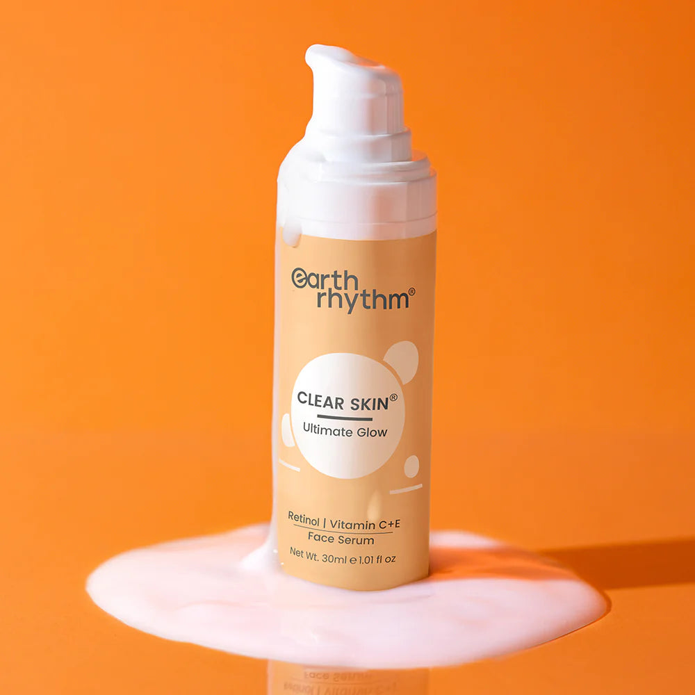 Earth Rhythm spindesio suteikiantis veido serumas su vitaminu C, bio-retinoliu, salicilo ir hialurono rūgštimis ULTIMATE GLOW, 30 ml