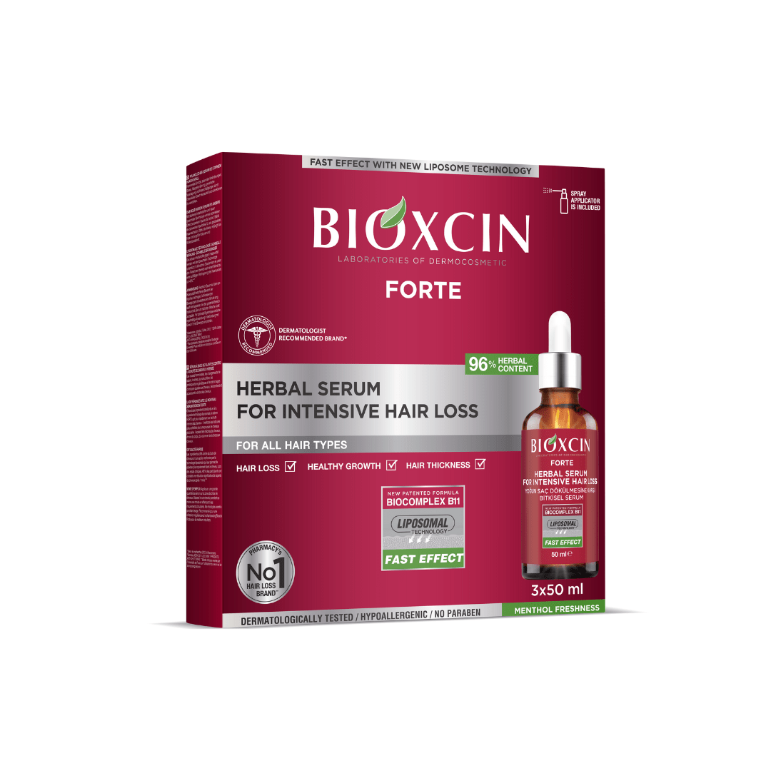 BIOXCIN FORTE serumas nuo intensyvaus plaukų slinkimo, 50 ml x 3 vnt. - Plaukui.lt