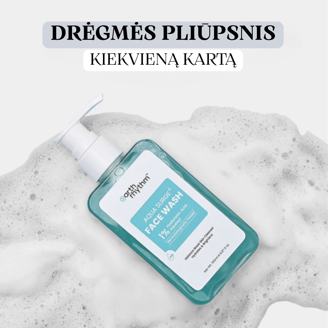 Earth Rhythm drėkinamasis veido prausiklis su hialurono rūgštim, AQUA SURGE 150 ml - Plaukui.lt