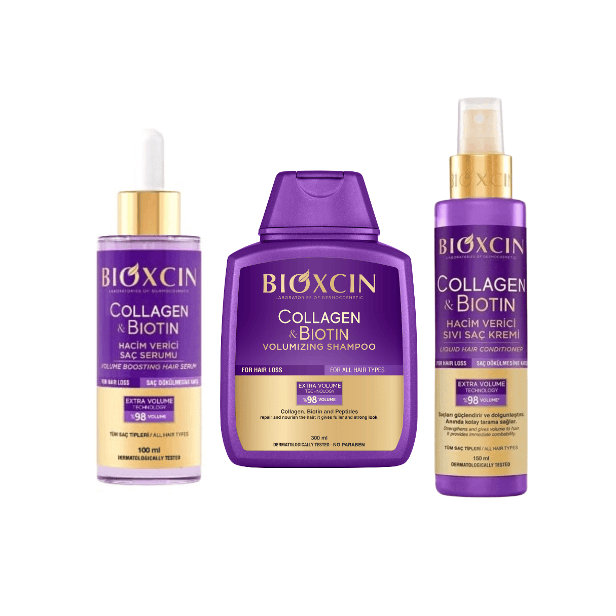 Rinkinys BIOXCIN Collagen & Biotin slinkimo stabdymui ir apimties suteikimui - Plaukui.lt