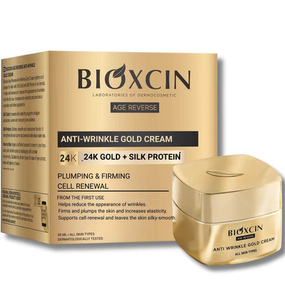 1+1 BIOXCIN AGE REVERSE GOLD veido kremas su aukso dulkėmis, nuo raukšlių, 50 ml - Plaukui.lt