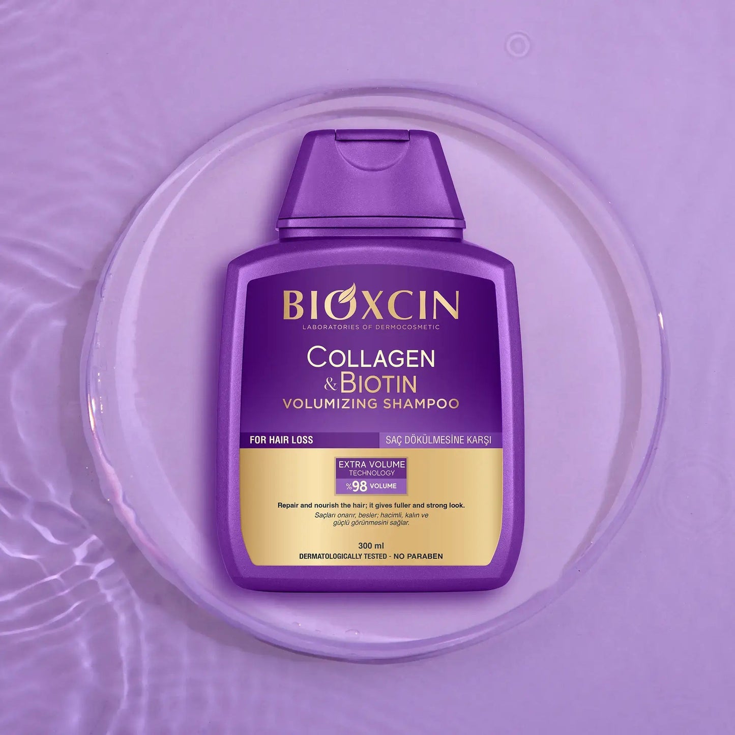 1+1 BIOXCIN COLLAGEN & BIOTIN apimties suteikiantis plaukų šampūnas, 300 ml - Plaukui.lt