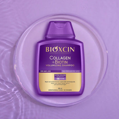 1+1 BIOXCIN COLLAGEN & BIOTIN apimties suteikiantis plaukų šampūnas, 300 ml - Plaukui.lt