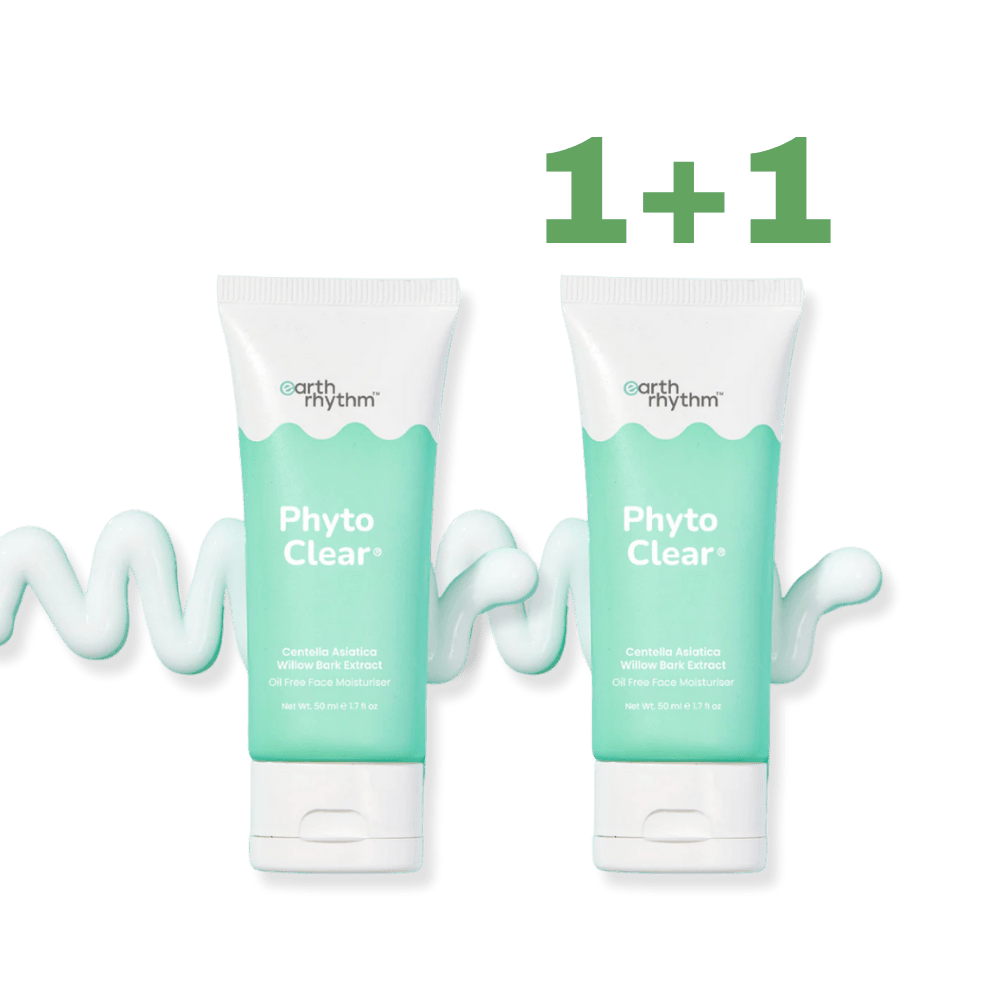 1+1 Earth Rhythm drėkinantis veido kremas be aliejaus su šalavijais ir azijos centella PHYTO CLEAR, 50 g - Plaukui.lt