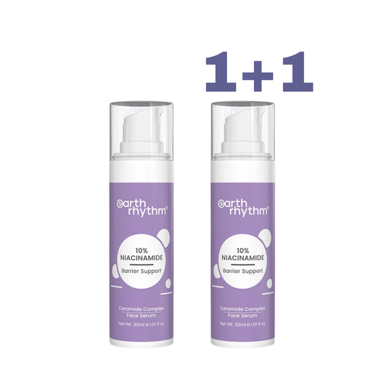 1+1 Earth Rhythm niacinamido veido serumas su keramidais ir hialurono rūgštimi, 30 ml - Plaukui.lt