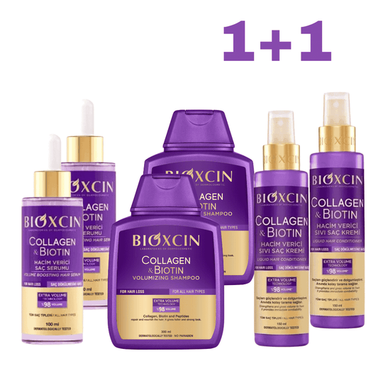 1+1 Rinkinys BIOXCIN Collagen & Biotin slinkimo stabdymui ir apimties suteikimui - Plaukui.lt