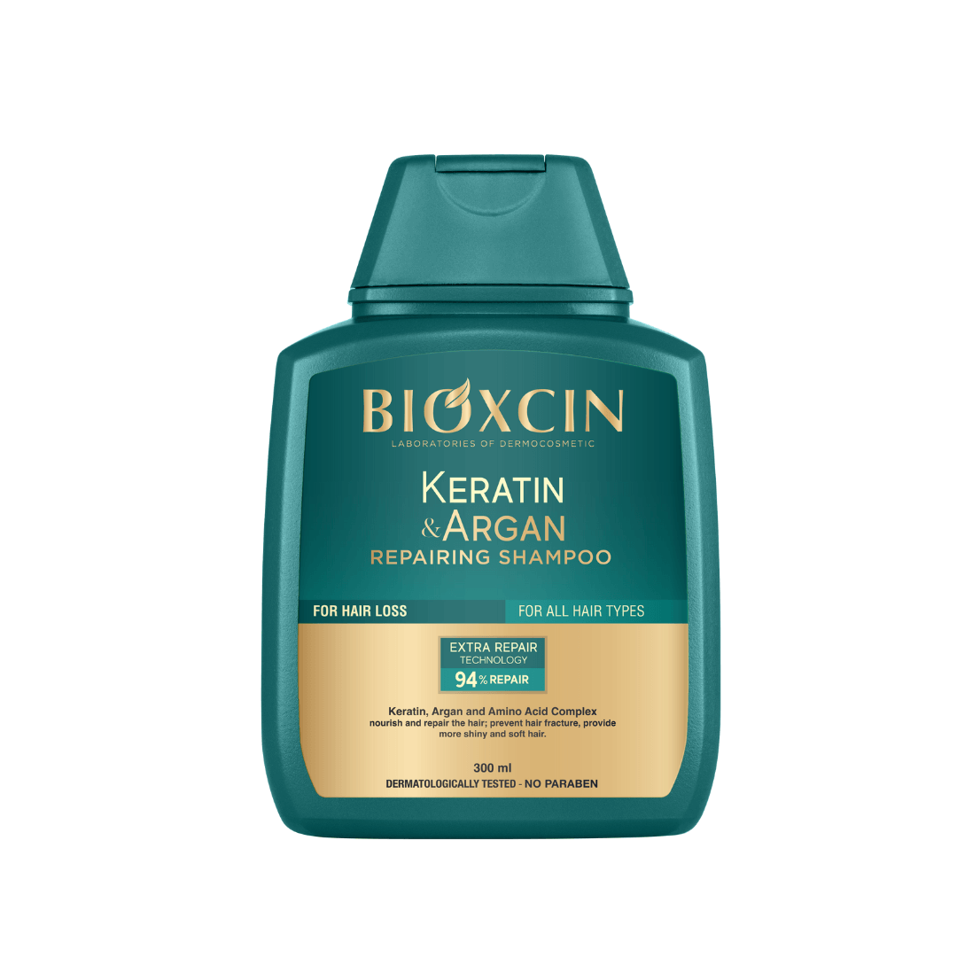 BIOXCIN KERATIN & ARGAN atstatomasis plaukų šampūnas, 300 ml - Plaukui.lt