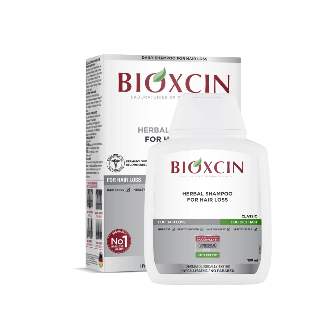 BIOXCIN šampūnas nuo plaukų slinkimo riebiems plaukams, 300 ml - Plaukui.lt