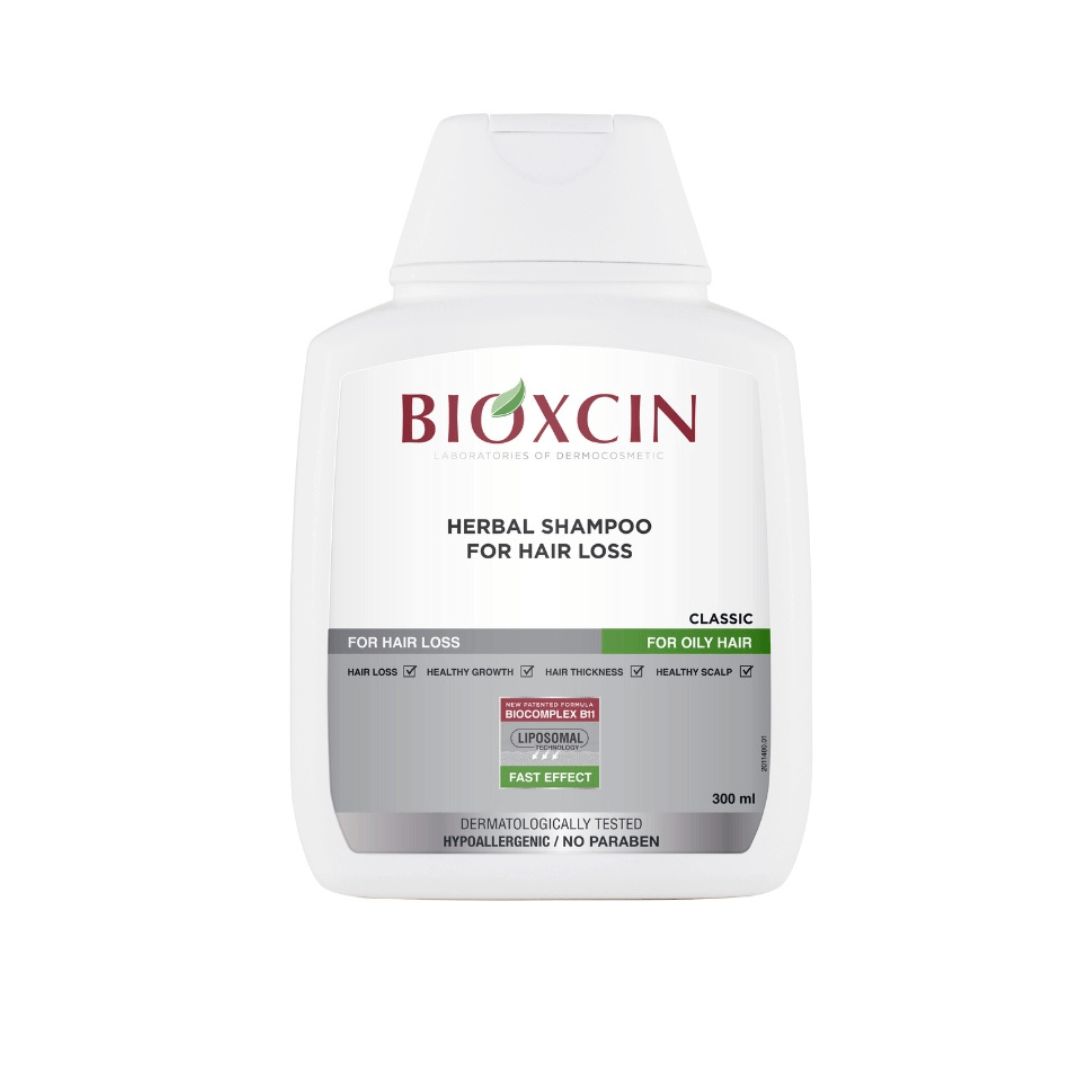 BIOXCIN šampūnas nuo plaukų slinkimo riebiems plaukams, 300 ml - Plaukui.lt