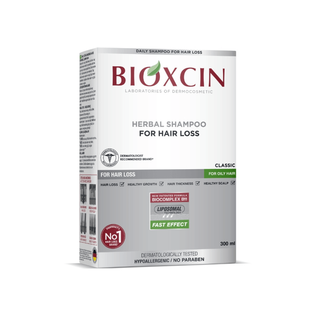 BIOXCIN šampūnas nuo plaukų slinkimo riebiems plaukams, 300 ml - Plaukui.lt