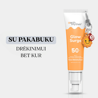 Earth Rhythm švytėjimą ir drėkinimą suteikiantis veido kremas nuo saulės SPF 50, GLOW SURGE 50 ml - Plaukui.lt
