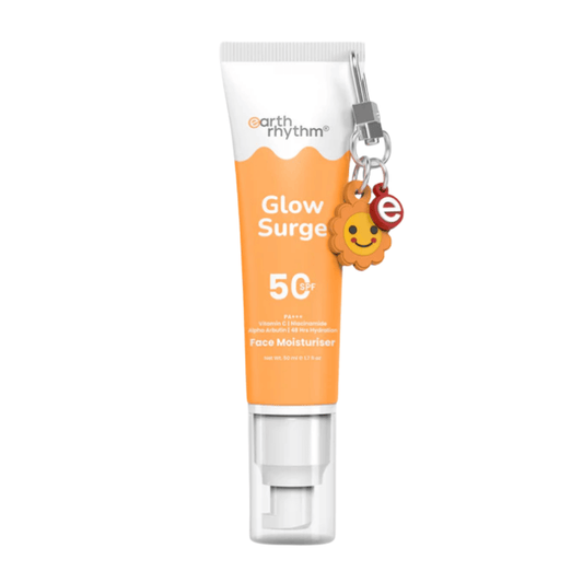 Earth Rhythm švytėjimą ir drėkinimą suteikiantis veido kremas nuo saulės SPF 50, GLOW SURGE 50 ml - Plaukui.lt