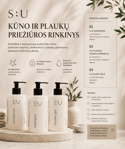 S:U kūno ir plaukų priežiūros rinkinys - Plaukui.lt