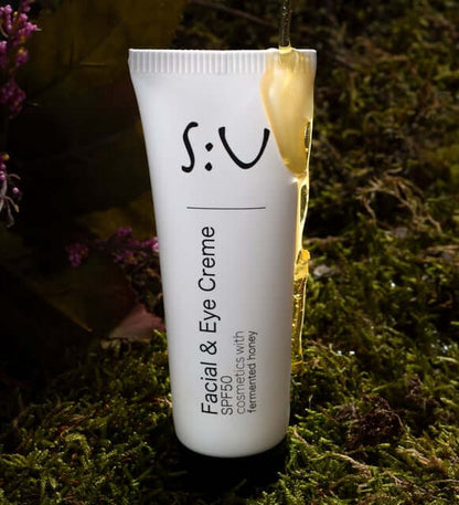 S:U Veido ir akių srities kremas SPF 50 su fermentuotu medumi, 50ml - Plaukui.lt